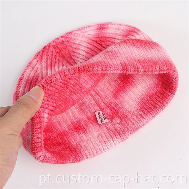 short tie dye beanie hat